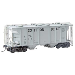 Kadee 8052 HO PS-2 2-Bay Covered Hopper Cotton Belt SSW #77112 As-Built 1957