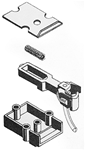 Kadee 816 O Metal Knuckle Coupler w/Plastic Draft Gear Box & Lid Kit 1 Pair