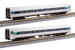 Kato 106-6295 N Amfleet II Coach 2-Pack Amtrak #25003 25107 Phase VII