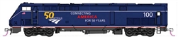 Kato 176-6035LS N GE P42 Genesis LS Amtrak #100 Midnight 50th Anniversary Logo