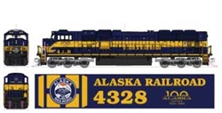 Kato 176-6412 N EMD SD70MAC w/Nose Headlight Standard DC Alaska Railroad #4328 100 Years