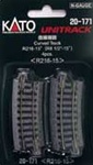 Kato 20-171 N Curved Track R216mm 15-Degree Pkg 4