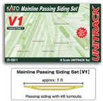 Kato 20-860 N V1 Mainline Passing Siding Set Unitrack Includes: 2 #6 Turnouts Switch Controllers Connecting Track