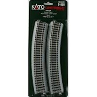 Kato 2-220 HO Curved Track 2-2.5-Degree Radius Pkg 4 Unitrack 2-4"