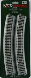 Kato 2-240 HO Curved Roadbed Track Section Unitrack 2-2.5 Degree Section 2-8-3/4" Radius Pkg 4