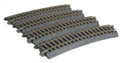 Kato 2-280 HO Curved Roadbed Track Section Unitrack 2-2.5-Degree Section 14-1/2" Radius Pkg 4
