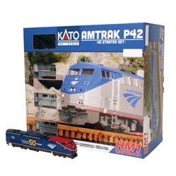 Kato 30-3004 HO Amtrak P42 Superliner Starter Set Standard DC Amtrak #108 50th Phase VI