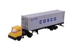 Kato 31-621 N Tractor/Trailer Yard Tractor/Trailer w/40' Cosco Container and Chassis