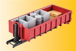 Kibri 15709 HO Roll-Off Skip Container w/Load Kit Red