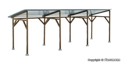 Kibri 38349 HO Wood Carport Shelter Kit