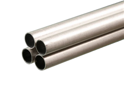 K & S 9319 Round Aluminum Tube 1/2" O.D. x .035" Thick 36" Long Pkg(4)