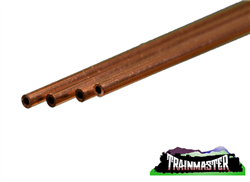 K & S 9870 Round Copper Tube 3mm O.D. x .36mm Wall 12" Long Pkg(4)