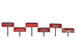 Labelle 7652 N Burma Shave Sign Set Pkg 6 Set #2 Trains Don't Whistle...