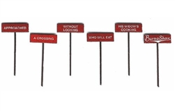 Labelle 7653 N Burma Shave Sign Set Pkg 6 Set #3 Approached A Crossing...
