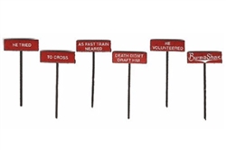Labelle 7656 N Burma Shave Sign Set Pkg 6 Set #6 As Fast Train Neared...