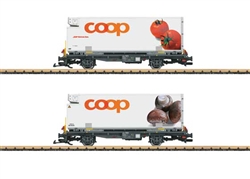 LGB G Container Car w/Reefer Container 2-Pack Rhaetian Railroad RhB Era VI