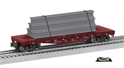 Lionel 21-43012 Santa Fe Standard O Flatcar w/ Stakes #90411