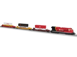 Lionel 2523020 O CPKC Maxi Stack Set 3-Rail LionChief Sound & Control GE ET44AC Diesel, 3 Cars; FasTrack Oval, LionChief Remote, Power Supply