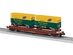 Lionel 2526370 O Intermodal TOFC Flatcar w/2 Trailers 3-Rail Chicago & North Western #44017 Boxcar Red yellow & green trailers