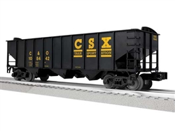 Lionel 2542229 O 3-Bay Hopper Peaked Ends Scale 3-Rail CSX C&O #108442 black yellow