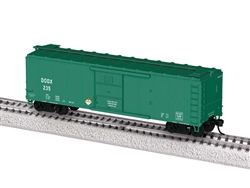 Lionel 2554330 HO 40' Steel Flat-End Boxcar with Sound Department of Defense DODX #1977 Glow in the Dark
