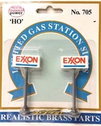 Model Power 705 HO 2 Exxon Gas Station Lighted Signs