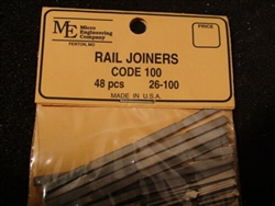 Micro Engineering 26-100 HO Nickel-Silver Rail Joiners Code 100 Pkg 48