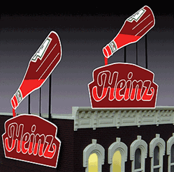 Micro Structures 1082 Animated Neon Billboard Heinz Ketchup Small for HO/N Scale