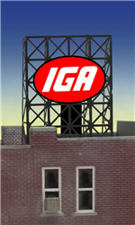 Micro Structures 338915 IGA Animated Rooftop Billboard Small for N & Z Scales