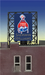 Micro Structures 338935 Sherwin Williams Paints Animated Rooftop Billboard Small for N & Z Scales Lattice