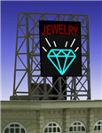 Micro Structures 338970 Jewelry Flashing Neon Rooftop Billboard Light Works USA Small for N & Z Scales