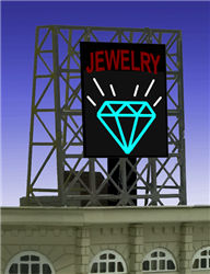 Micro Structures 338970 Jewelry Flashing Neon Rooftop Billboard Light Works USA Small for N & Z Scales