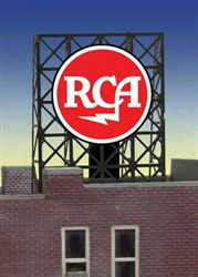 Micro Structures 339000 RCA Flashing Neon Rooftop Billboard Light Works USA Small for N & Z Scales