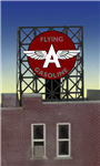 Micro Structures 339035 Tidewater Flying A Animated Neon Rooftop Billboard Small for N & Z Scales