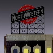 Micro Structures 440202 Chicago & North Western Animated Neon Billboard Light Works USA Small
