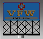 Micro Structures 441252 VFW Animated Neon Billboard Light Works USA Small for HO/N