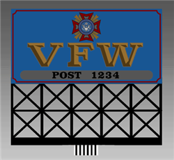 Micro Structures 441252 VFW Animated Neon Billboard Light Works USA Small for HO/N