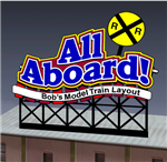 Micro Structures 441852 All Aboard Customizable Animated Rooftop Billboard Light Works USA Small