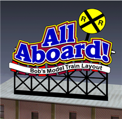 Micro Structures 441852 All Aboard Customizable Animated Rooftop Billboard Light Works USA Small