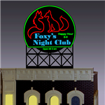 Micro Structures 442252 Foxy's Night Club Animated Neon Rooftop Billboard For HO & N Scales