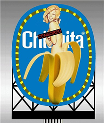 Micro Structures 443602 Chiquita Banana Animated Neon Billboard 1-5/8 x 2-5/16"