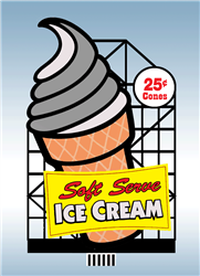 Micro Structures 883001 Ice Cream Cone Animated Billboard Large for HO and O Scales
