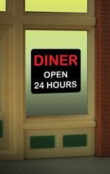 Micro Structures 8965 Diner Flashing Neon Window Sign Light Works USA