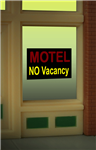 Micro Structures 8975 Motel Flashing Neon Window Sign Light Works USA
