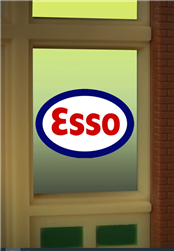 Micro Structures 9030 Esso Flashing Neon Window Sign Light Works USA Oversized Clear BackGround