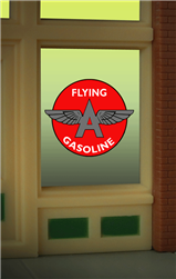 Micro Structures 9035 Tidewater Flying A Animated Neon Window Sign Oversized Clear Background