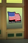 Micro Structures 9095 U.S. Flag Animated Neon Window Sign Oversized Clear BackGround