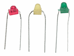 Miniatronics 12-030-18 Standard Light Emiting Diodes (LEDs) 1/8" Diameter 6 Each Red, Green, Yellow Pkg(18)