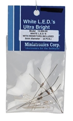 Miniatronics 12-500-05 Standard Light Emiting Diodes (LEDs) 5mm Diameter White Pkg(5)