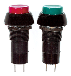 Miniatronics 3310004 PUSH Button Switches S.P.S.T. Momentary, N/O 3 Amp. 120VAC 7/16" Dia. 2 Red 2 Green (4 pcs.)